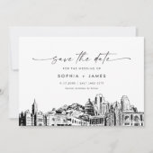 Salt Lake City Skyline Wedding Save the Date Card Einladung (Vorderseite)