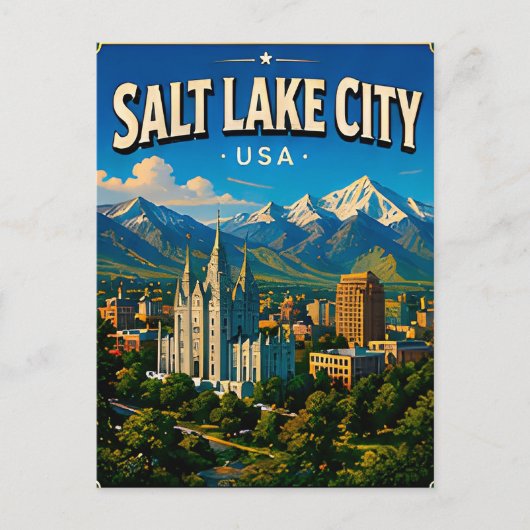 Salt-Lake-City-Tempel Postkarte (Vorderseite)