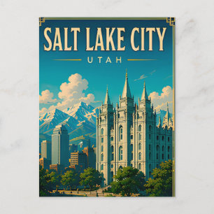 Salt Lake City Temple Andenken Postkarte