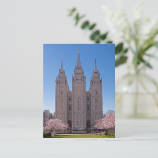 Salt Lake City Temple im Frühjahr. Postkarte (Stehend Vorderseite)