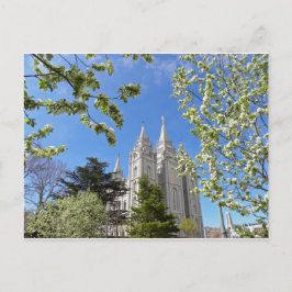 Salt Lake City Temple im Frühjahr. Postkarte