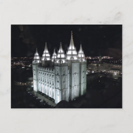 Salt Lake City Temple in der Nacht. Postkarte