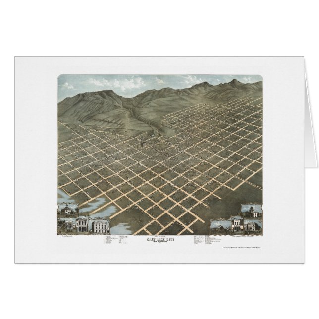 Salt Lake City, UT panoramische Karte - 1870 (Vorderseite (Horizontal))
