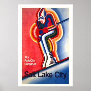 Salt Lake City Utah Amerika Vereinigte Staaten Vin Poster