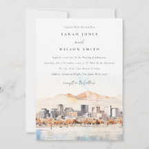 Salt Lake City, Utah Aquarell-Landschaft-Hochzeit