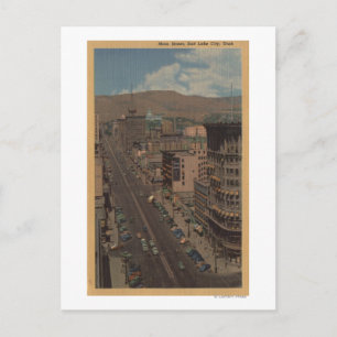 Salt Lake City, Utah - Blick auf Main St. Postkarte