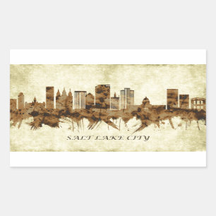 Salt Lake City Utah City City Rechteckiger Aufkleber