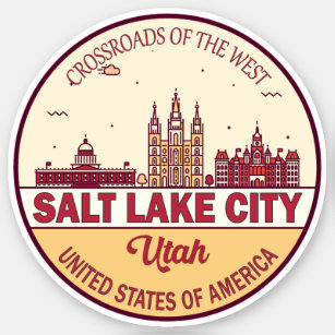 Salt Lake City Utah City Skyline Emblem Aufkleber