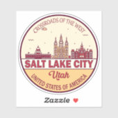 Salt Lake City Utah City Skyline Emblem Aufkleber (Blatt)