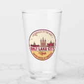 Salt Lake City Utah City Skyline Emblem Glas (Vorderseite)