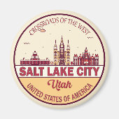 Salt Lake City Utah City Skyline Emblem Magnet (Vorne)