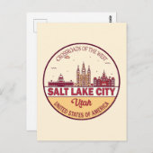 Salt Lake City Utah City Skyline Emblem Postkarte (Vorne/Hinten)