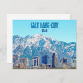 Salt Lake City Utah Downtown Vintag Flat Card (Vorne/Hinten)