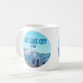 Salt Lake City Utah Downtown Vintag Kaffeetasse (Vorderseite Links)