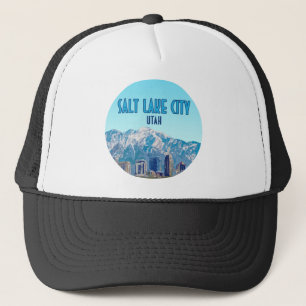 Salt Lake City Utah Downtown Vintag Truckerkappe