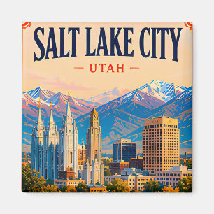 🏔️ Salt Lake City Utah Erinnerung an den Tempel Magnet