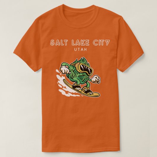 Salt Lake City Utah Funny Snowboarden Bierhops T-Shirt (Design vorne)