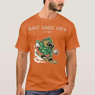 Salt Lake City Utah Funny Snowboarden Bierhops T-Shirt
