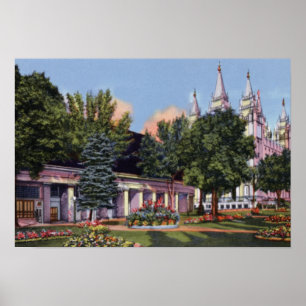 Salt Lake City Utah Mormon Tabernacle und Tempel Poster