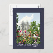 Salt Lake City, Utah Mormon Tempel Postcard Postkarte (Vorne/Hinten)