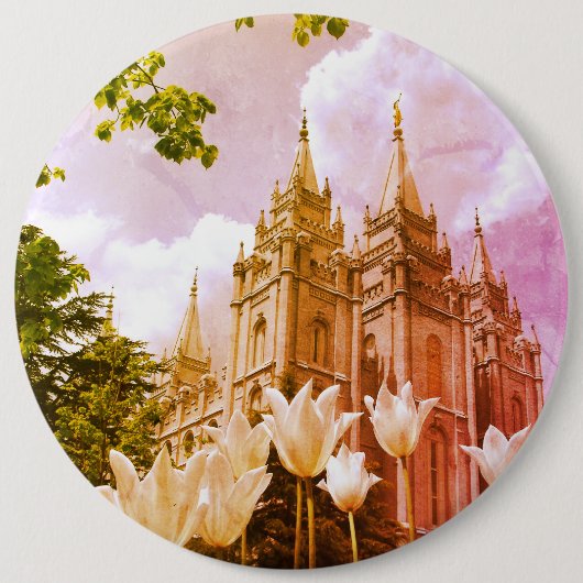 Salt Lake City, Utah Mormon Temple Button (Vorderseite)
