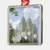 Salt Lake City, Utah, mormonischer Tempel Silbernes Ornament (Links)