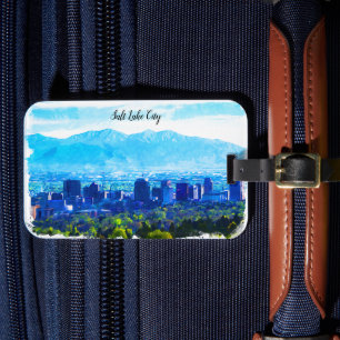 Salt Lake City Utah Panoramasicht Gepäckanhänger