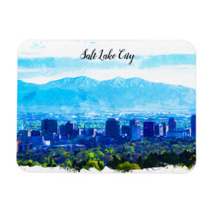 Salt Lake City Utah Panoramasicht Magnet
