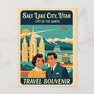 Salt Lake City Utah – Retro-Reise in die 1950er Ja Postkarte