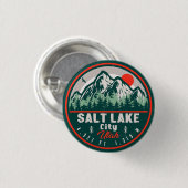 Salt Lake City Utah Retro Sunset Souvenirs 60er Button (Vorne & Hinten)