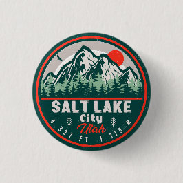 Salt Lake City Utah Retro Sunset Souvenirs 60er Button