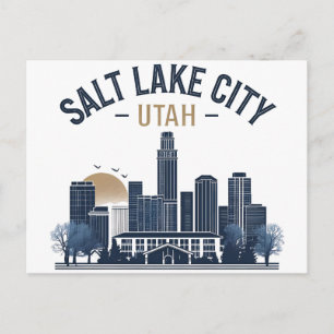 Salt Lake City Utah Retro Vintage Reise Postkarte