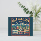 Salt Lake City Utah Retro Vintage Reisen Postkarte (Stehend Vorderseite)