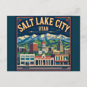 Salt Lake City Utah Retro Vintage Reisen Postkarte