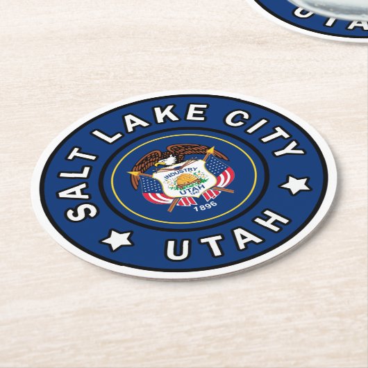 Salt Lake City Utah Runder Pappuntersetzer (Angewinkelt)