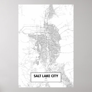 Salt Lake City, Utah (schwarz auf weiß) Poster