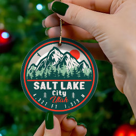 Salt Lake City Utah Ski Souvenir Retro Vintager 80 Keramik Ornament