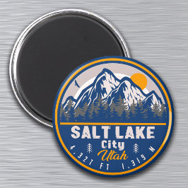 Salt Lake City Utah Ski Souvenir Retro Vintager 80 Magnet