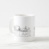 Salt Lake City, Utah Stylisierte Skyline Coffee Ta Kaffeetasse (Vorderseite Links)