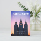 Salt Lake City, Utah Temple Wedding Save the Date Ankündigungspostkarte (Stehend Vorderseite)