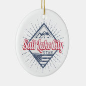 Salt Lake City Utah United Staaten Mountains USA Keramik Ornament (Rechts)