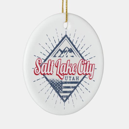 Salt Lake City Utah United Staaten Mountains USA Keramik Ornament (Rechts)