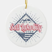 Salt Lake City Utah United Staaten Mountains USA Keramik Ornament (Vorne)