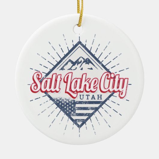 Salt Lake City Utah United Staaten Mountains USA Keramik Ornament (Vorne)