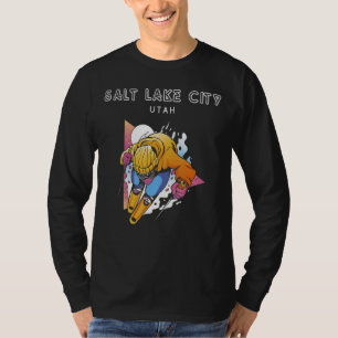 Salt Lake City Utah USA Retro Ski T-Shirt