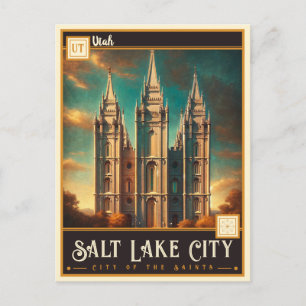 Salt Lake City, Utah Vintage Postkarte
