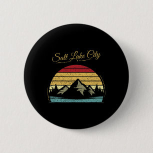 Salt Lake City Utah - Vintage Wandern Outdoor Natu Button