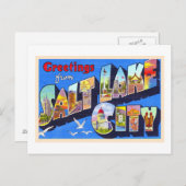 Salt Lake City Utah Vintager Großbuchstabe Postkar Postkarte (Vorne/Hinten)