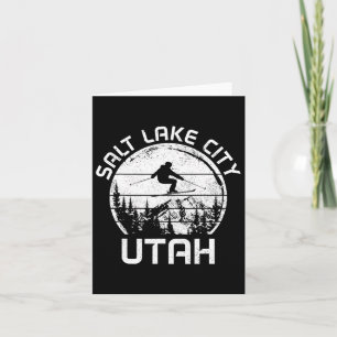Salt Lake City Utah Vintager Wintersportschnee Karte