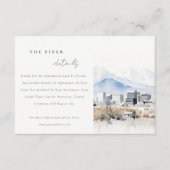 Salt Lake City Utah Wasserfarbe Hochzeitsdetails Begleitkarte (Vorderseite)